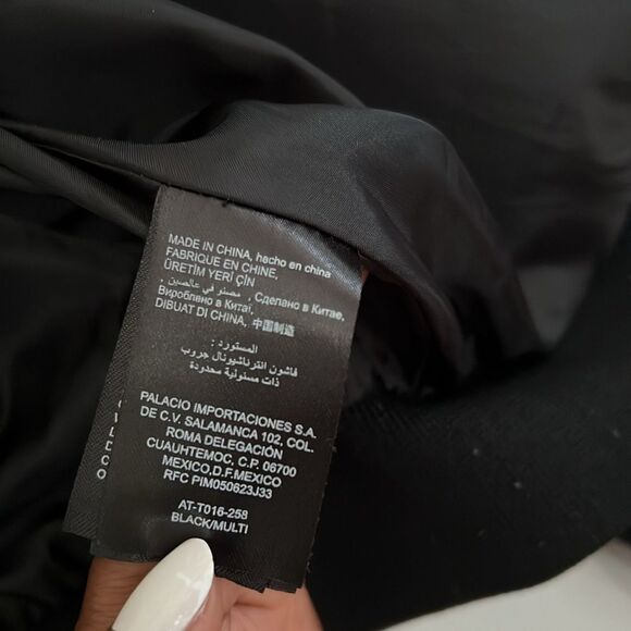 Bebe Black and Green Patterned Bomber Jacket - Picture 12 of 16